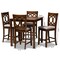 Baxton Studio Lenoir Grey Upholstered Walnut Brown Finished 5-Piece Wood Pub Set 168-9884-10903 - alternate 6